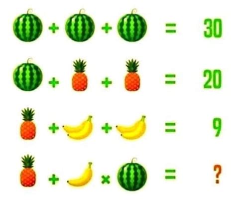 Fruit Puzzle Maths Puzzles Math Puzzles Brain Teasers Math For Kids