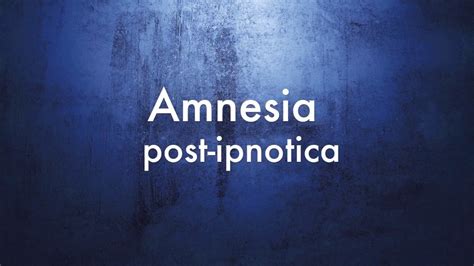 Amnesia Post Ipnotica Di Un Numero Youtube