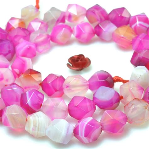 6 8mm Natural Round Faceted Pink Banded Agates Stripe Onyx Beads For Jewelry Making Beads 15