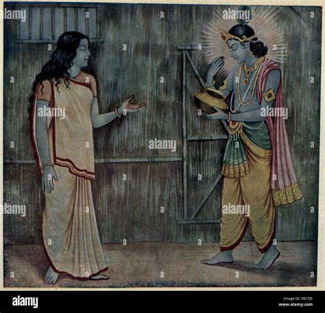Draupadi Satisifies Krishna With One Pinch Of Rice Stock Photo Alamy