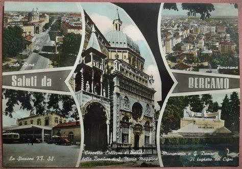 Saluti Da Bergamo Viale Roma Panorama Stazione Colleoni Vedute