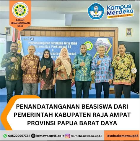 Penandatanganan Beasiswa Dari Pemerintah Kabupaten Raja Ampat Provinsi Papua Barat Daya