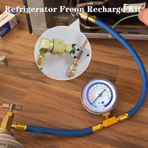 R134a R12 Recharge Measuring Hose Gauge Adapter Air Conditioning Refrigerant Charging Pipe The