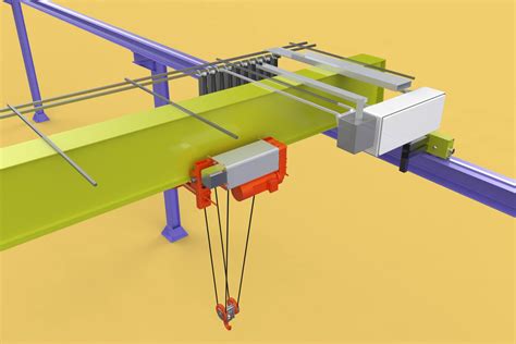 Girder Overhead Bridge Crane Gantry Hoist 3d Model By Surf3d