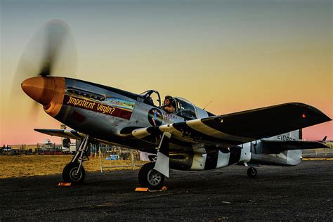 P 51 Mustang Sunset Engine Run Up Photograph By Michael Mcauliffe Pixels