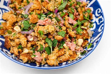 Laotian Nam Khao Crispy Rice Salad Cook Eat World