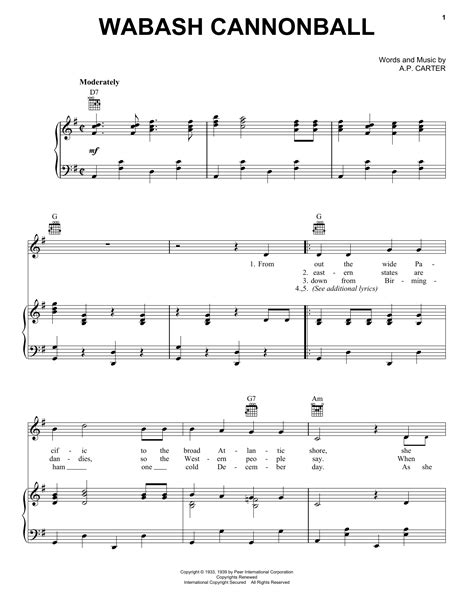 Roy Acuff "Wabash Cannonball" Sheet Music Notes | Download Printable ...