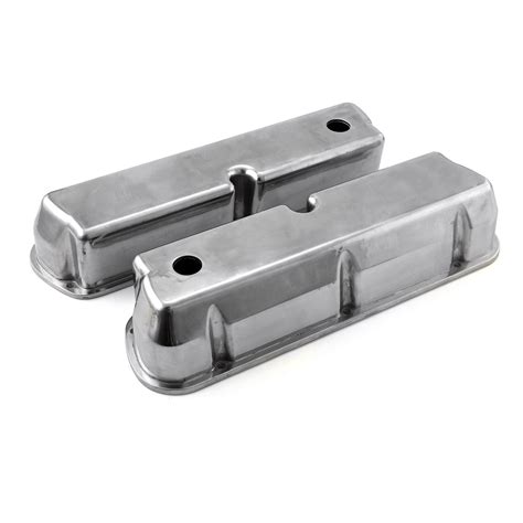 Ford Sb 289 302 351 Windsor Polished Aluminum Plain Valve Covers Tall W Hole