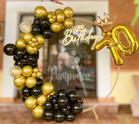 Muerte Ficticio Comerciante Decoraciones Con Globos Dorados Y Negro