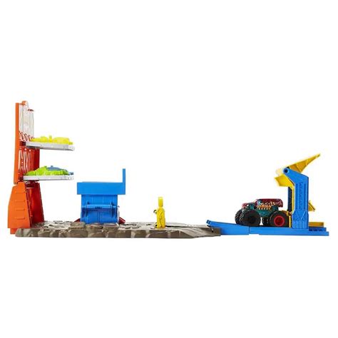 Hot Wheels Monster Trucks Blast Station Playset And Cars Multicolor Kidinn