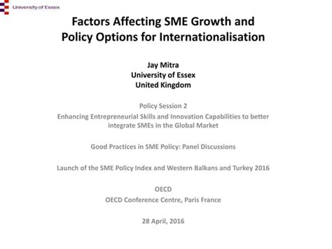 Factors Affecting Sme Growth And Policy Options For