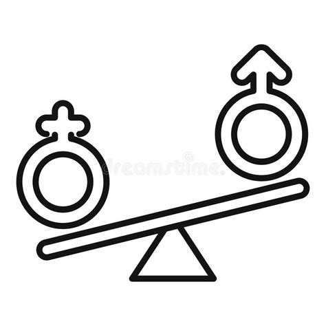 Gender Equality Concept With Male And Female Symbol On A Balanced Scale Stock Vector