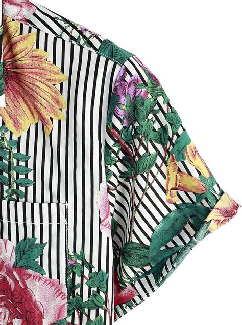 Vatpave Mens Floral Hawaiian Shirt Casual Button Down Short Sleeve