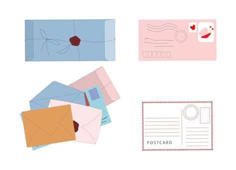 Premium Vector | Set of envelopes and letters