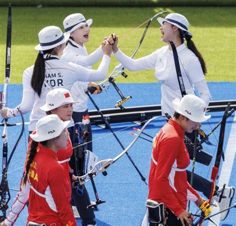 파리 2024 한국 여자 양궁 올림픽 단체전 10연패 달성 아시아투데이