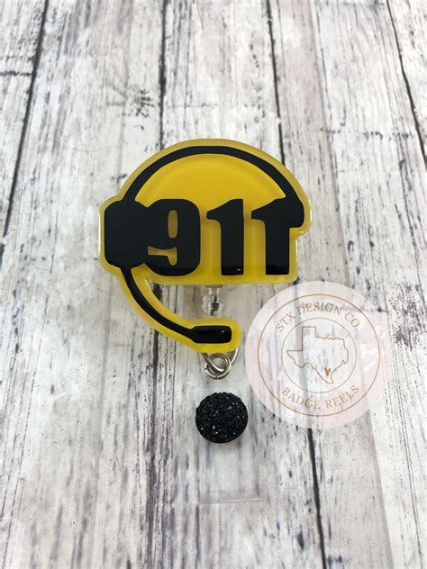 911 Dispatcher Badge Reel Headset Badge Reel Emergency Etsy