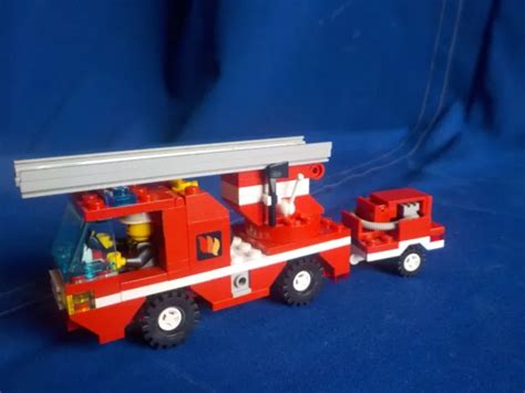 CAMION GRANDE ÉCHELLE des pompiers avec remorque LEGO VINTAGE 6593