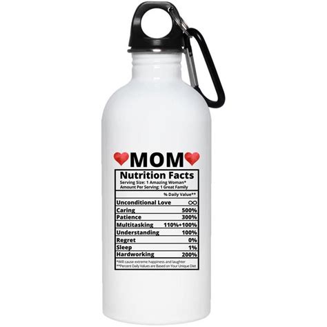 Mom Nutrition Facts Water Bottle Mothers Day Water Bottle For Etsy