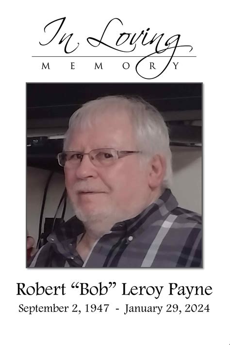 Robert Payne Obituary 2024 Schoeneberger Funeral And Cremation Service