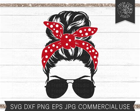 Messy Bun Svg File Hair Svg Sunglasses Svg Messy Bun Face Etsy Israel