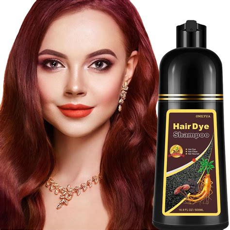 Fvquhvo Dark Red Wine Instant Hair Color Shampoo For Gray Hair Herbal Hair Dye