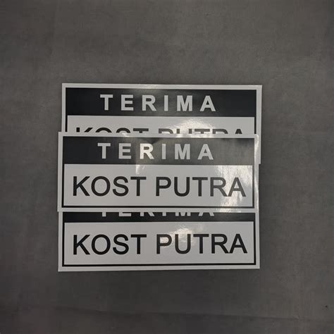 Jual Stiker Tanda Label Kos Terima Kost Putra Shopee Indonesia