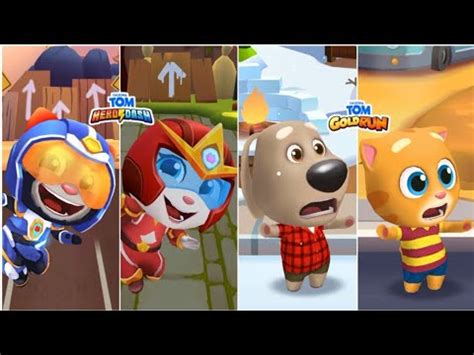 Talking Tom Gold Run Ginger Vs Ultra Ben Vs Hero Dash Titanium Force