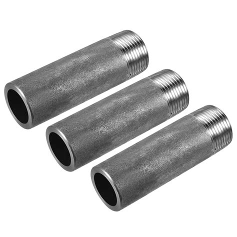 Uxcell 3 Pack Weld Coupling Carbon Steel 1npt Male Partial Threaded Weldable Pipe Fuel Tank Bung