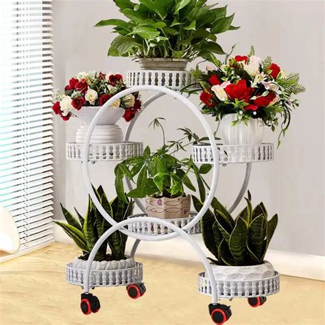 Flower Shelf Indoor Wrought Iron Multi Layer Floor Pot Rack Living Room Balcony Flower Rack