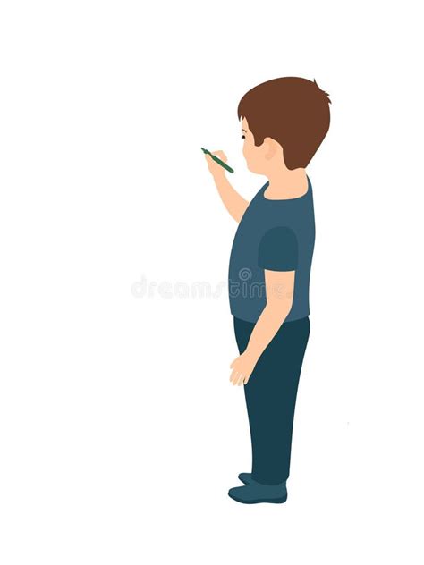 Un Enfant Avec Un Stylo Feutr Crit Sur Le Mur Illustration