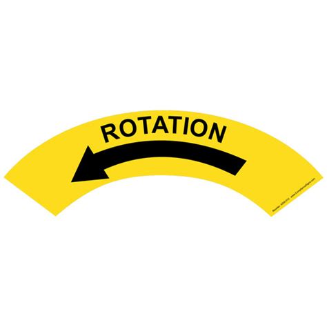 Rotation Left Arrow Label Sticker Yellow Us Made