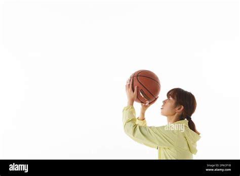 Woman holding up a chute Stock Photo - Alamy