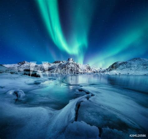 Fotomural Aurora Boreal Islas Lofoten Noruega Fotomurales