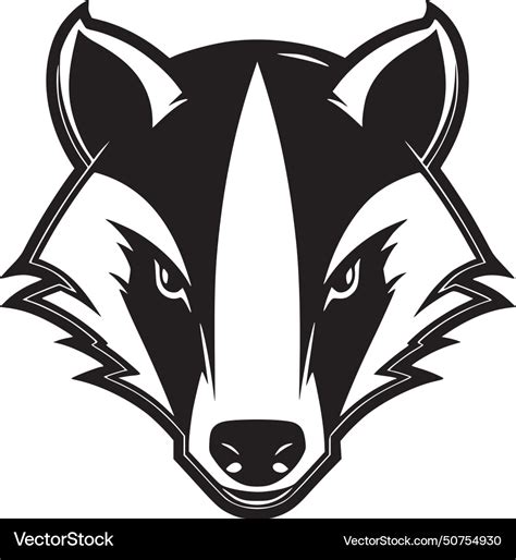 Badger - minimalist and flat logo Royalty Free Vector Image