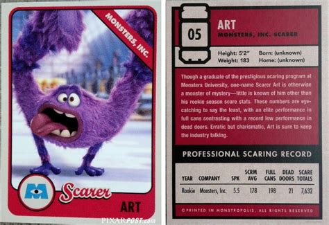Monsters University Scare Cards The Complete Guide Pixar Post