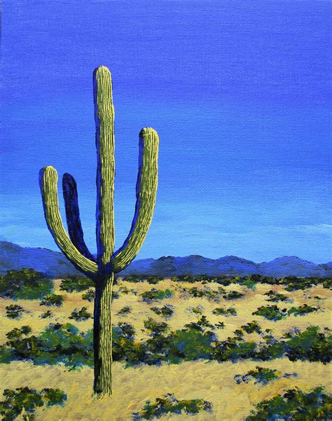 Original Acrylic Painting Cactus In the West by Michael Kraus | Etsy