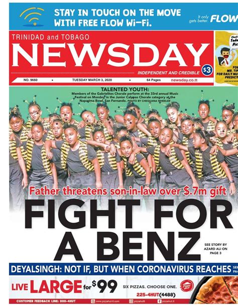 Reading the Trinidad and Tobago Newsday newspaper reveals a shift 13