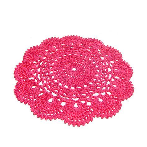 Centrino Fucsia Rotondo Ad Uncinetto In Cotone Cm Cod Per L