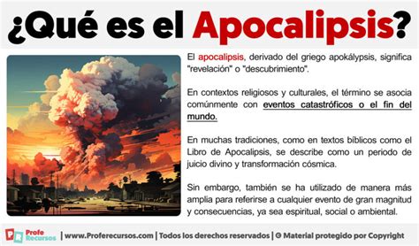 Qué es el Apocalipsis Definición de Apocalipsis