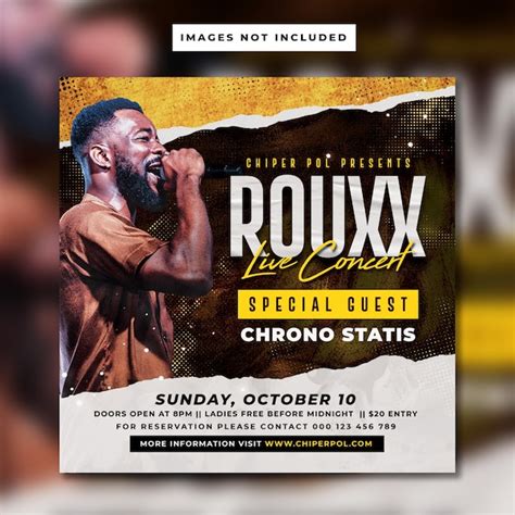 Premium Psd Live Concert Flyer Template