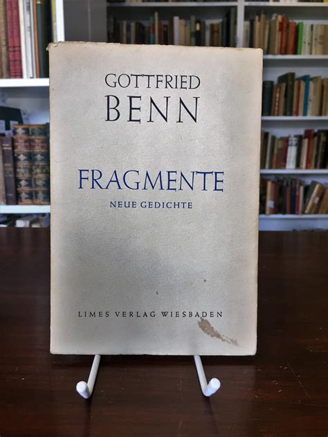 Fragmente Neue Gedichte Von Benn Gottfried Zvab