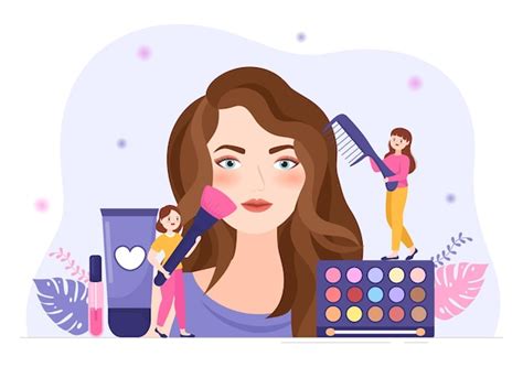 Escuela De Belleza Y Maquillaje Con Productos Cosméticos Para Chicas