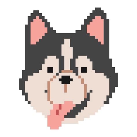 Premium Vector Siberian Husky Head Pixel 1