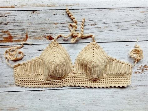 Size Inches Crochet Sexy Bikini Tops Tie Neck Tie Back Handmade Sasidenicrochet