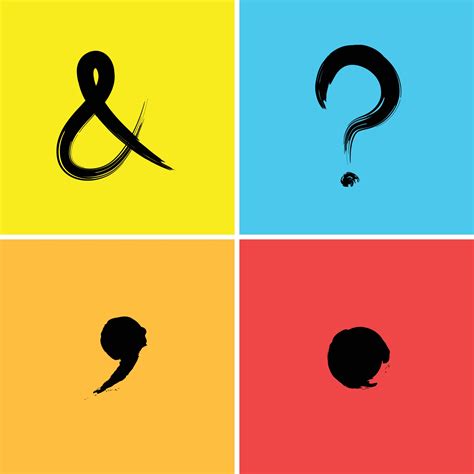 question mark ampersand comma full stop signs symbols  vector