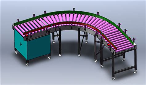 90度转弯辊筒输送线3d模型下载三维模型solidworks、step模型 制造云 产品模型