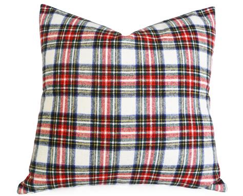 Rustic Christmas Pillow Wool Plaid Throw By Pillowthrowdecor