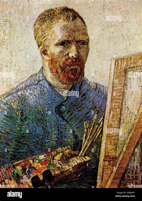 Self Portrait Of Vincent Van Gogh In Front Of The Easel 1880 Stock