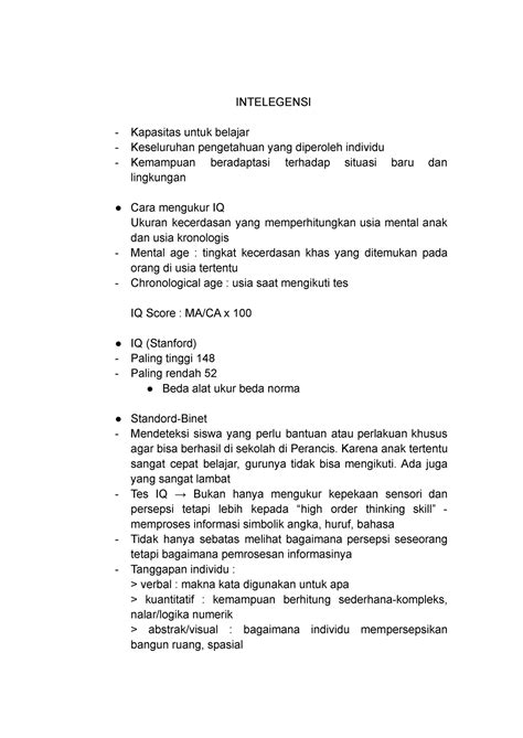 Intelegensi Intelegensi Kapasitas Untuk Belajar Keseluruhan