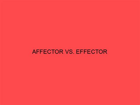 affector  effector whats  difference main difference